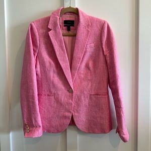 J crew Campbell blazer in pink linen